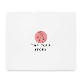 Line portrait with flower accent own your story - Mouse Pad (horizontal) - white - Front