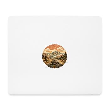 Truck Driver Truck Long-Distance Road Mountains - Mouse Pad (horizontal) - white - Front