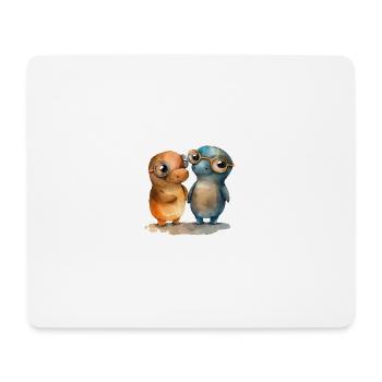 Platypus pair watercolor - Mouse Pad (horizontal) - white - Front