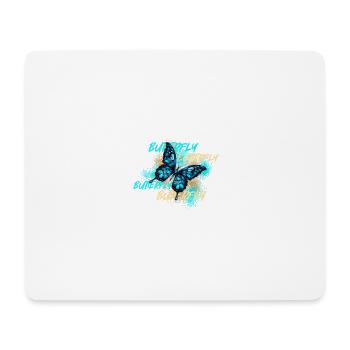 Bunter Butterfly Splatter Logo Blue - Mousepad (Querformat) - Weiß - Vorne