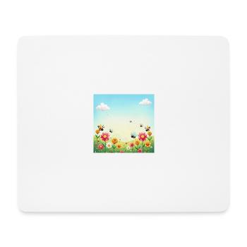 Frühlingsbunte Insektenparade – Blütenmeer Sonne - Mousepad (Querformat) - Weiß - Vorne