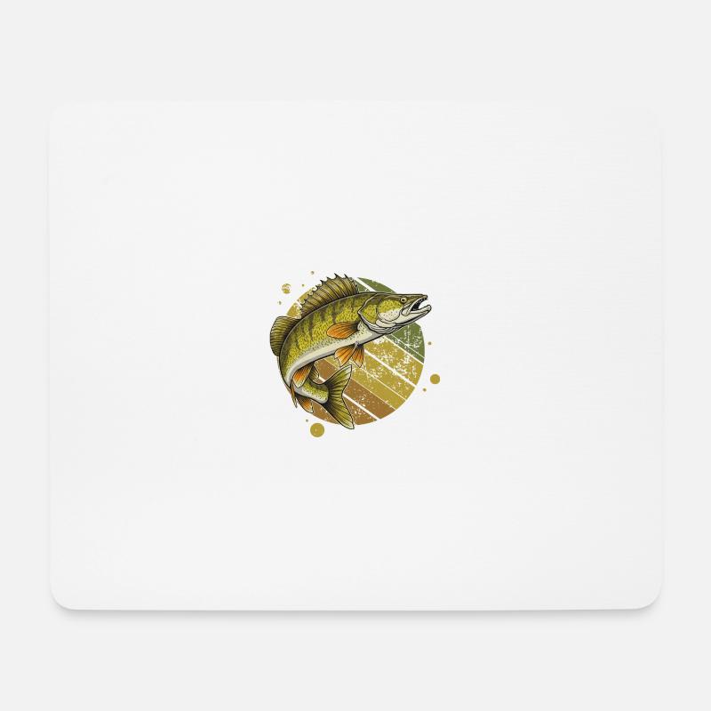 Zander Raubfisch Angeln Fischen - Mousepad (Querformat) - Weiß