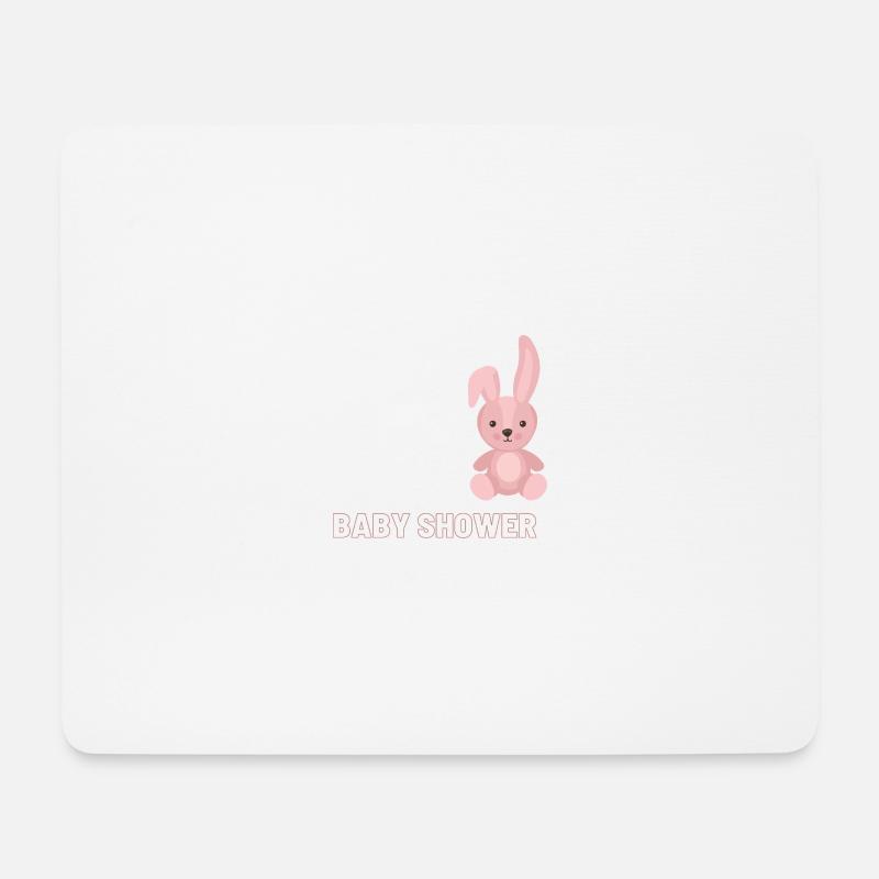 Baby Shower mit rosa Hasen Design - Mousepad (Querformat) - Weiß