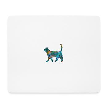 Chat,Coloré,Mandala, Chat coloré,Motif,Orient - Tapis de souris (format paysage) - blanc - Devant