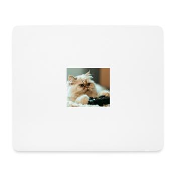 Persian cat Negan playing video games - Mouse Pad (horizontal) - white - Front