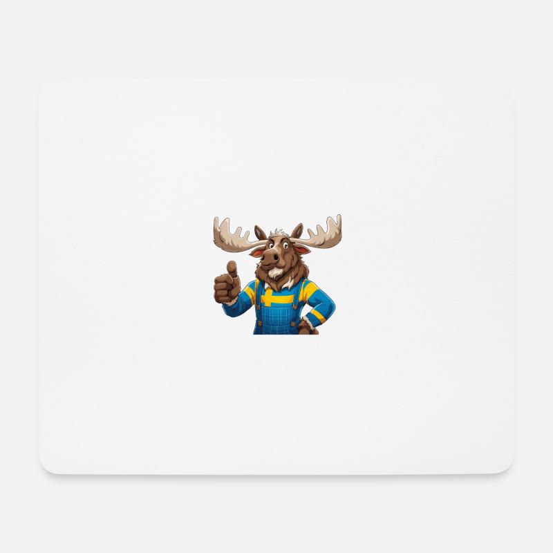 Swedish moose - Mouse Pad (horizontal) - white
