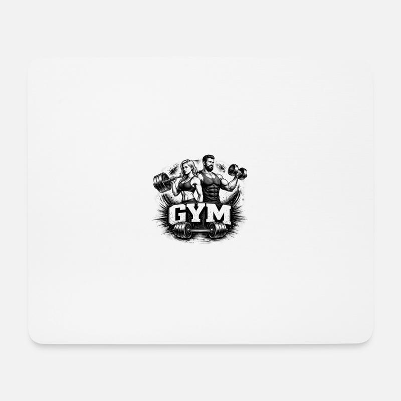 Gym Workout Motiv Zeichnung - Mousepad (Querformat) - Weiß