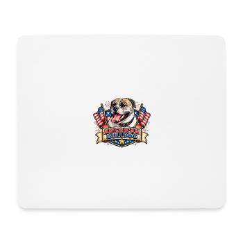 Amerikanischer Bulldog Flaggen-Emblem - Mousepad (Querformat) - Weiß - Vorne