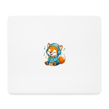 07_Miofox_Musik - Mousepad (Querformat) - Weiß - Vorne