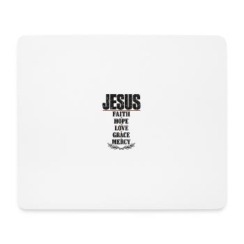 Jesus Glaube Hoffnung Liebe Gnade Barmherzigkeit - Mousepad (Querformat) - Weiß - Vorne