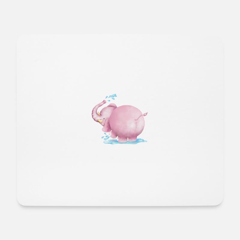 Rosa Elefant - Mousepad (Querformat) - Weiß