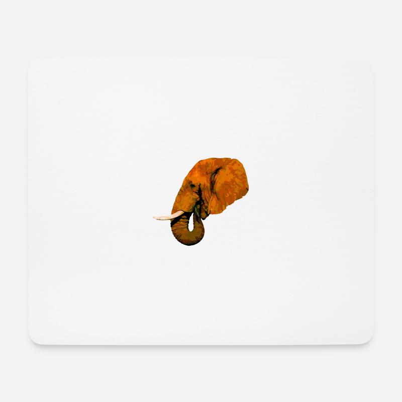 Elefantenkopf - Mousepad (Querformat) - Weiß
