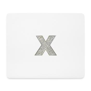 X, letter, initial, monogram, - Mousepad (Querformat) - Weiß - Vorne