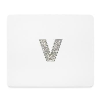 V, letter, initial, monogram, - Mousepad (Querformat) - Weiß - Vorne