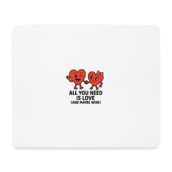 Love and Wine Heart Design - Mouse Pad (horizontal) - white - Front