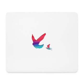 oiseaux, coloré, aquarelle, pigeons, mouches - Tapis de souris (format paysage) - blanc - Devant