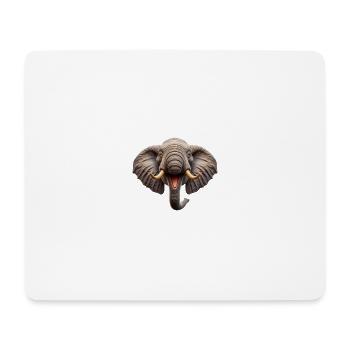 Lachender Elefant - Mousepad (Querformat) - Weiß - Vorne