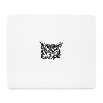 black owl sketch Eule tattoo design - Mousepad (Querformat) - Weiß - Vorne