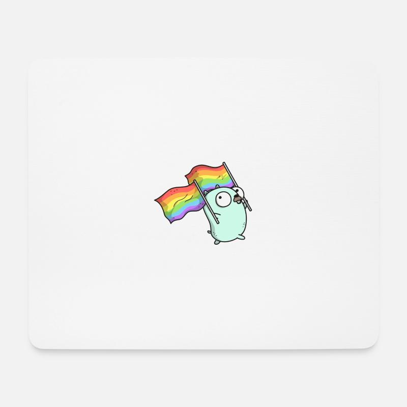 Pride Gopher - Mousepad (Querformat) - Weiß