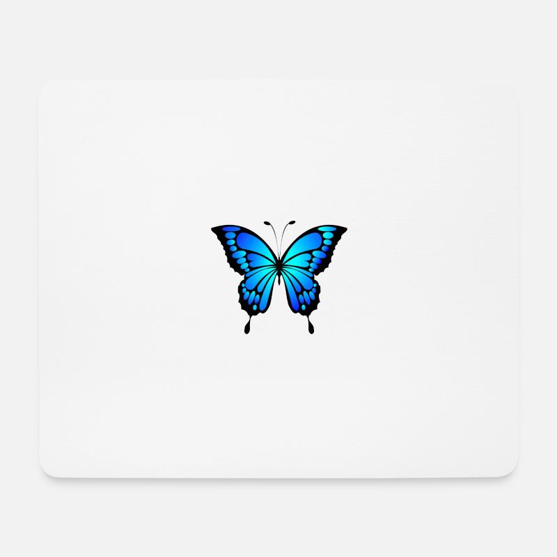 Blauer Schmetterling - Mousepad (Querformat) - Weiß
