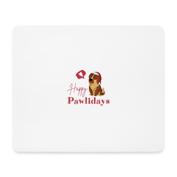 Joyeuses Pawlidays - Tapis de souris (format paysage) - blanc - Devant