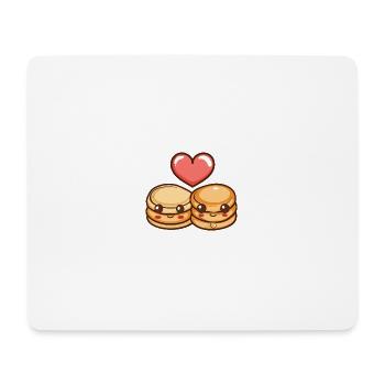 Crêpe Couple Amour Coeur Saint Valentin - Tapis de souris (format paysage) - blanc - Devant