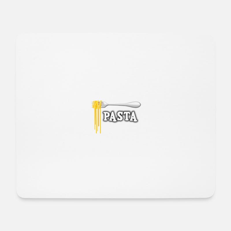 Illustration de spaghetti à la fourchette - Tapis de souris (format paysage) - blanc