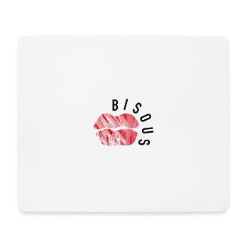 Bisous - Pop Art minimaliste - Tapis de souris (format paysage) - blanc - Devant