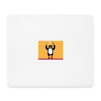 Funny teddy bear yellow black - Mouse Pad (horizontal) - white - Front
