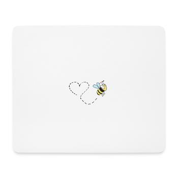 Biene Herz - Mousepad (Querformat) - Weiß - Vorne
