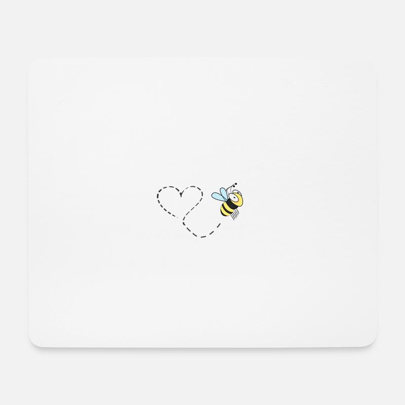 Biene Herz - Mousepad (Querformat) - Weiß