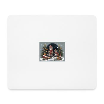 Weihnachtskätzchen - Mousepad (Querformat) - Weiß - Vorne