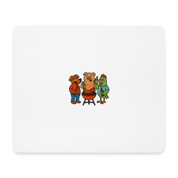 Barbecue Amis Animaux Boire - Tapis de souris (format paysage) - blanc - Devant