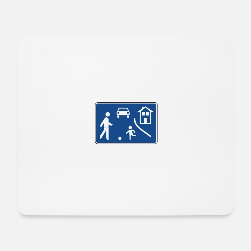 Verkehrsschild Spielstraße Papa Mama Eltern Kinder - Mousepad (Querformat) - Weiß