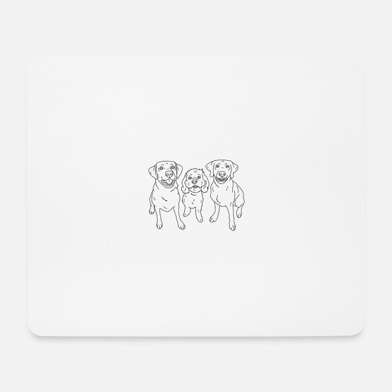 3 Hunde - Mousepad (Querformat) - Weiß