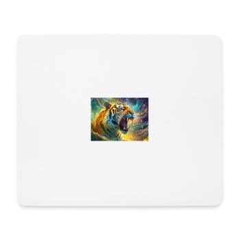 Tigre rugissant coloré - Tapis de souris (format paysage) - blanc - Devant