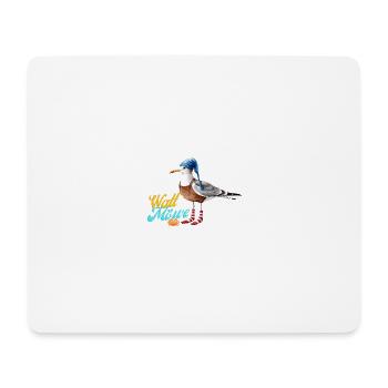 Illustration einer lustigen Watt Meer Möwe - Mousepad (Querformat) - Weiß - Vorne