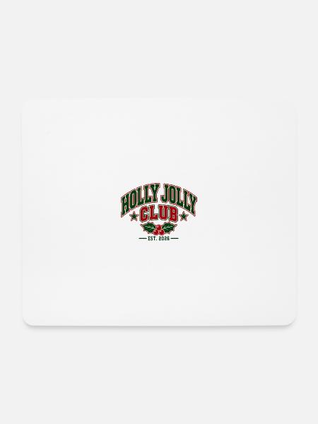 Holly Jolly Club Weihnachtsemblem - Mousepad (Querformat) - Weiß