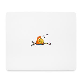 Schnecke...heut streck ich meine Fühler aus - Mousepad (Querformat) - Weiß - Vorne