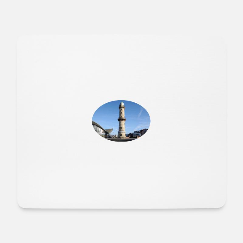 Leuchtturm und Teepott - Mousepad (Querformat) - Weiß