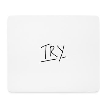 try - Mousepad (Querformat) - Weiß - Vorne