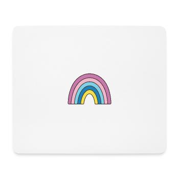 Pastell Regenbogen Design - Mousepad (Querformat) - Weiß - Vorne