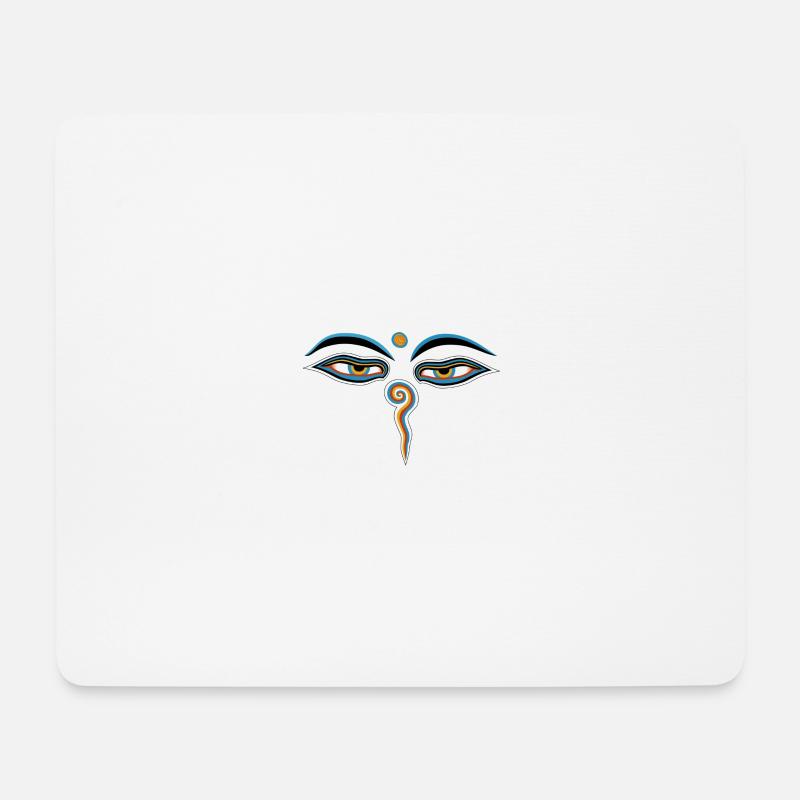 buddha eyes - Mousepad (Querformat) - Weiß