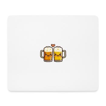 Bier Paar Liebe Herz Comic - Mousepad (Querformat) - Weiß - Vorne