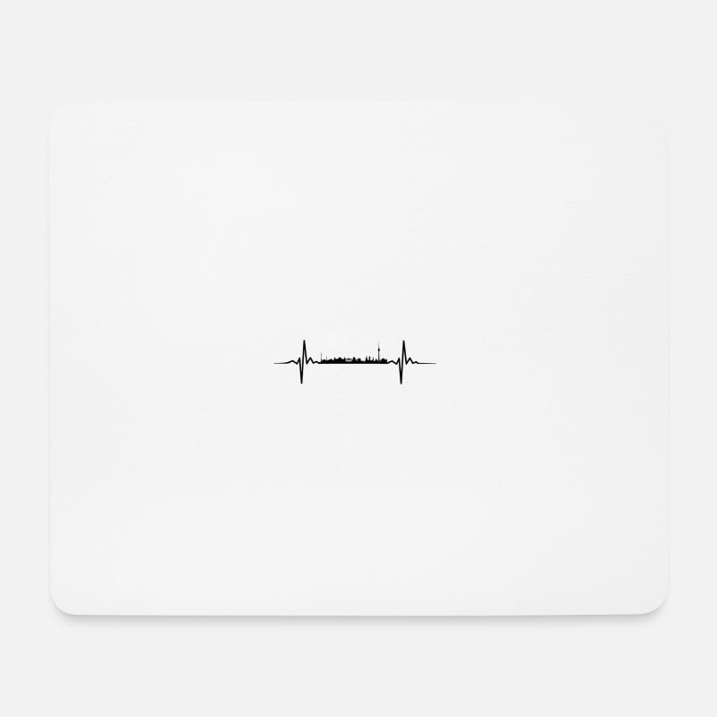 Berlin Herzschlag - Mousepad (Querformat) - Weiß