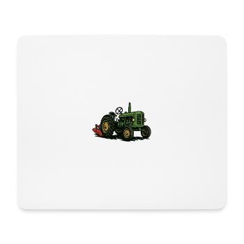 Green tractor in the light of agriculture - Mouse Pad (horizontal) - white - Front