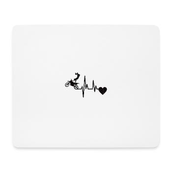 Motorcycle Heartbeat Motorcyclist Moped Biker Pulse - Mouse Pad (horizontal) - white - Front