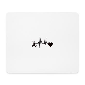 Handballspieler Handball Herzschlag EKG Handballer - Mousepad (Querformat) - Weiß - Vorne