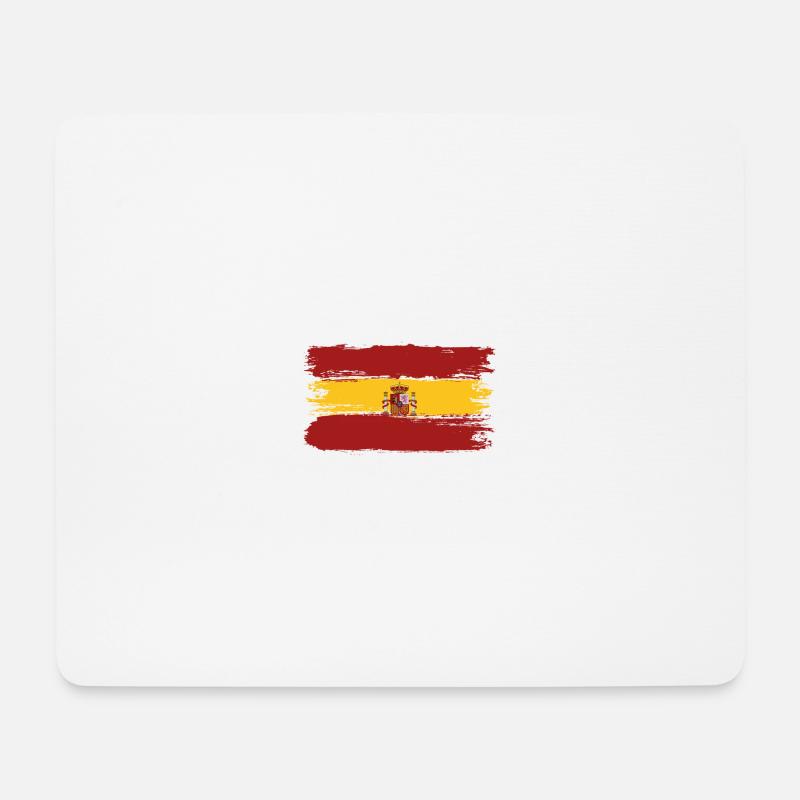 Spanien-Flagge Pinselstrichbanner - Mousepad (Querformat) - Weiß