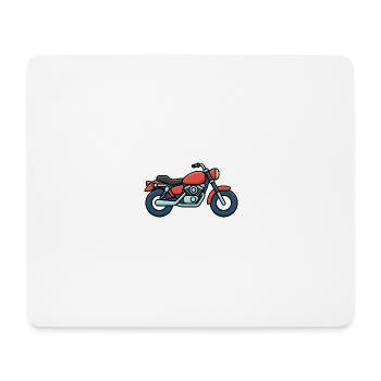 Red Motorcycle Cartoon Style - Mouse Pad (horizontal) - white - Front